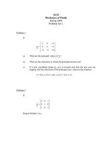 Mechanics of Fluids Problem Set: Stress Tensors & Principal Stresses