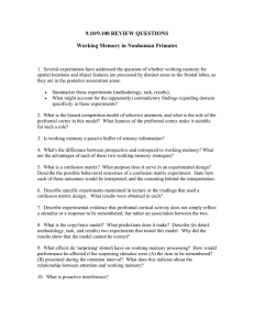 9.10/9.100 REVIEW QUESTIONS Working Memory in Nonhuman Primates