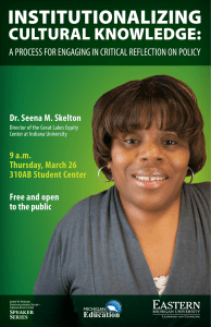 Dr. Seena M. Skelton Free and open to the public 9 a.m.