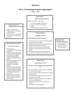 Ph.D. in Technology Program Organization  Appendix A  2 August 25, 201