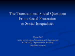The Transnational Social Question: From Social Protection to Social Inequalities