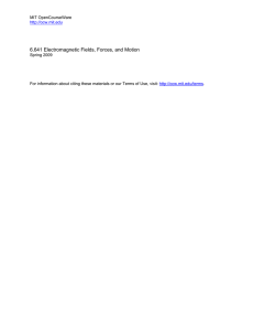 6.641 Electromagnetic Fields, Forces, and Motion