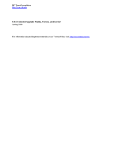 6.641 Electromagnetic Fields, Forces, and Motion