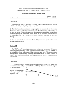 MASSACHUSETTS INSTITUTE OF TECHNOLOGY Department of Electrical Engineering and Computer Science Issued: