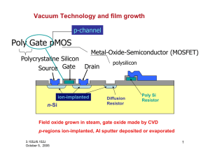 Poly Gate pMOS Vacuum Technology and film growth Metal-Oxide-Semiconductor (MOSFET) Polycrystaline Silicon