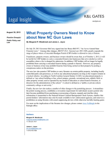 What Property Owners Need to Know about New NC Gun Laws