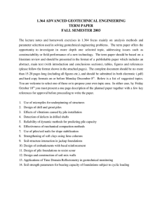 1.364 ADVANCED GEOTECHNICAL ENGINEERING TERM PAPER FALL SEMESTER 2003