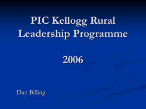 PIC Kellogg Rural Leadership Programme 2006 Dan Billing