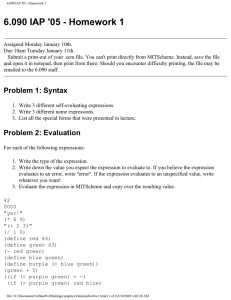 6.090 IAP '05 - Homework 1