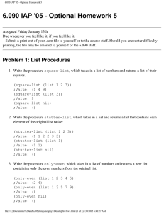 6.090 IAP '05 - Optional Homework 5