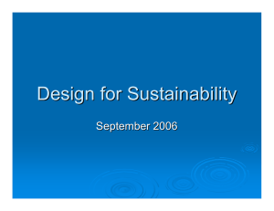 Design for Sustainability September 2006