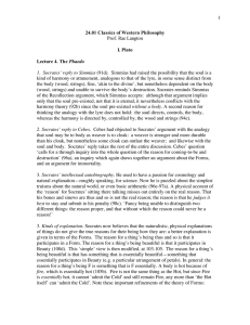1 Prof. Rae Langton 24.01 Classics of Western Philosophy