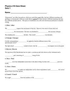 Physics 416 Quiz Sheet Quiz 1  Name: ___________________________________