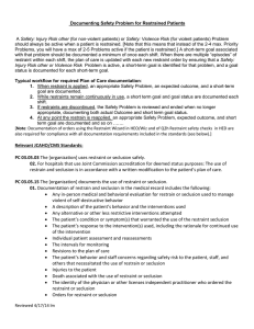 Safety: Injury Risk other Documenting Safety Problem for Restrained Patients