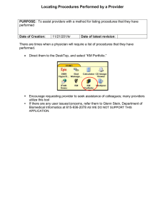 Locating Procedures Performed by a Provider