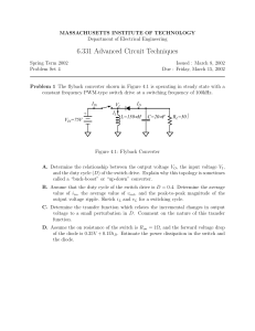 Advanced Circuit Techniques Problem Set: Flyback Converters & Transistors