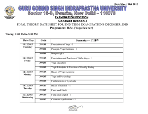 Conduct Branch-I Programme: B.Sc. (Yoga Science) Semester – I/III/V