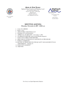 State of New Jersey MEETING AGENDA