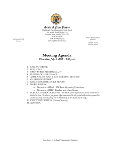 Meeting Agenda State of New Jersey