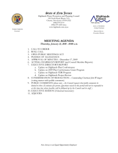 State of New Jersey MEETING AGENDA