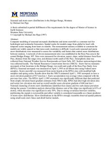 Seasonal and storm snow distributions in the Bridger Range, Montana