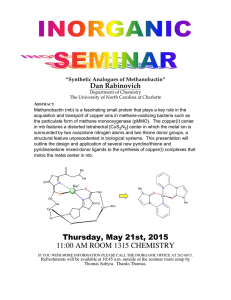Dan Rabinovich  “Synthetic Analogues of Methanobactin”