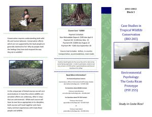 Case Studies in Tropical Wildlife Conservation 2011-2012