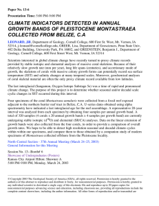 CLIMATE INDICATORS DETECTED IN ANNUAL GROWTH BANDS OF PLEISTOCENE MONTASTRAEA