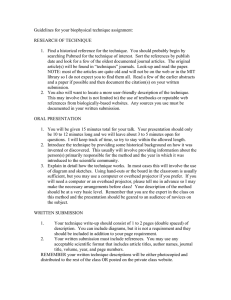 Guidelines for your biophysical technique assignment:  RESEARCH OF TECHNIQUE