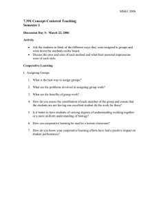 7.391 Concept-Centered Teaching Semester I