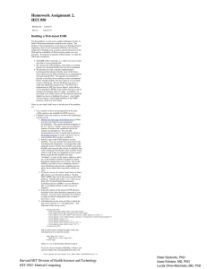 Homework Assignment 2, HST.950 Building a Web-based EMR