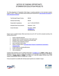 NOTICE OF FUNDING OPPORTUNITY: STORMWATER EDUCATION PROJECTS