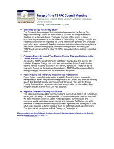 Recap of the TBRPC Council Meeting Council activities.