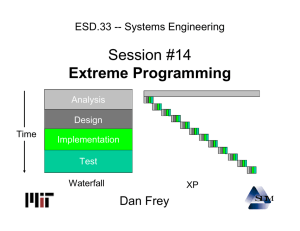 Session #14 Extreme Programming Dan Frey ESD.33 -- Systems Engineering