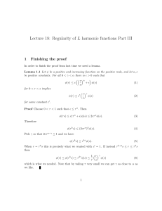 Lecture 18:  Regularity of L harmonic functions Part III 1