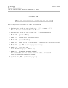 Theory of Computation Problem Set 1 - Sipser