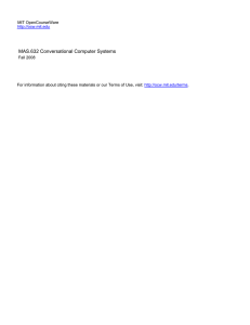 MAS.632 Conversational Computer Systems MIT OpenCourseWare Fall 2008