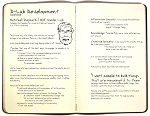 D-Lab Development Mitchel Resnick | MIT Media Lab
