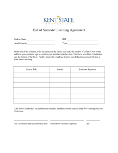 End of Semester Learning Agreement