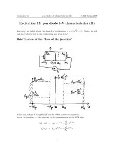 Recitation 15: p-n diode I-V characteristics (II)