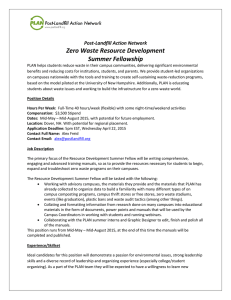 Zero Waste Resource Development Summer Fellowship  Post-Landfill Action Network