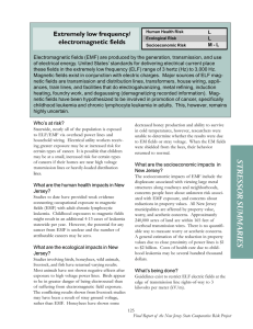 Extremely low frequency/ electromagnetic fields