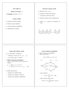 Markov Processes: Checkout Counter Model & Transition Probabilities