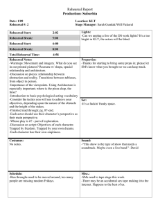 Suburbia Rehearsal Report: 1/09