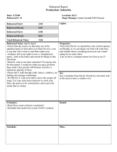 Rehearsal Report Production: Suburbia