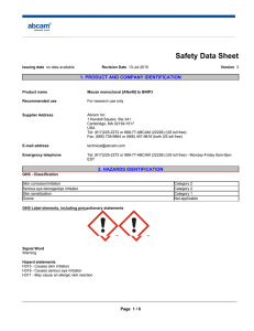 Safety Data Sheet 1. PRODUCT AND COMPANY IDENTIFICATION