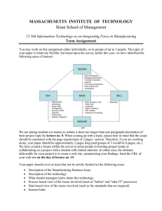 MASSACHUSETTS  INSTITUTE  OF  TECHNOLOGY Sloan School of Management