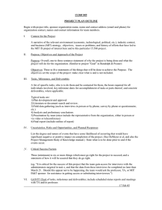 15.568 S05  PROJECT PLAN OUTLINE