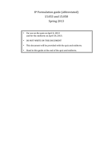 IP Formulation guide (abbreviated) 15.053 and 15.058 Spring 2013