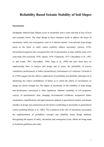 Reliability Based Seismic Stability of Soil Slopes